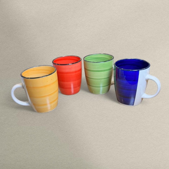 Gibson Home Other - Y2K Artsy Colorful Gibson Home Stoneware Mug Set of 4 – Cozy Kitchen‎ Decor